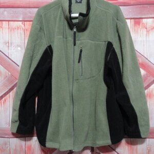 Vintage National Outfitters Fleece full zip Womens green jacket. Nice. warm  XL
